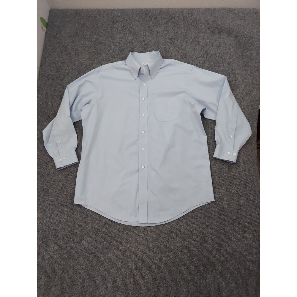 Lot 2 Brooks Brothers Shirt Mens 16.5 2/3 Blue Check Button Down Long Sleeve - Picture 10 of 13